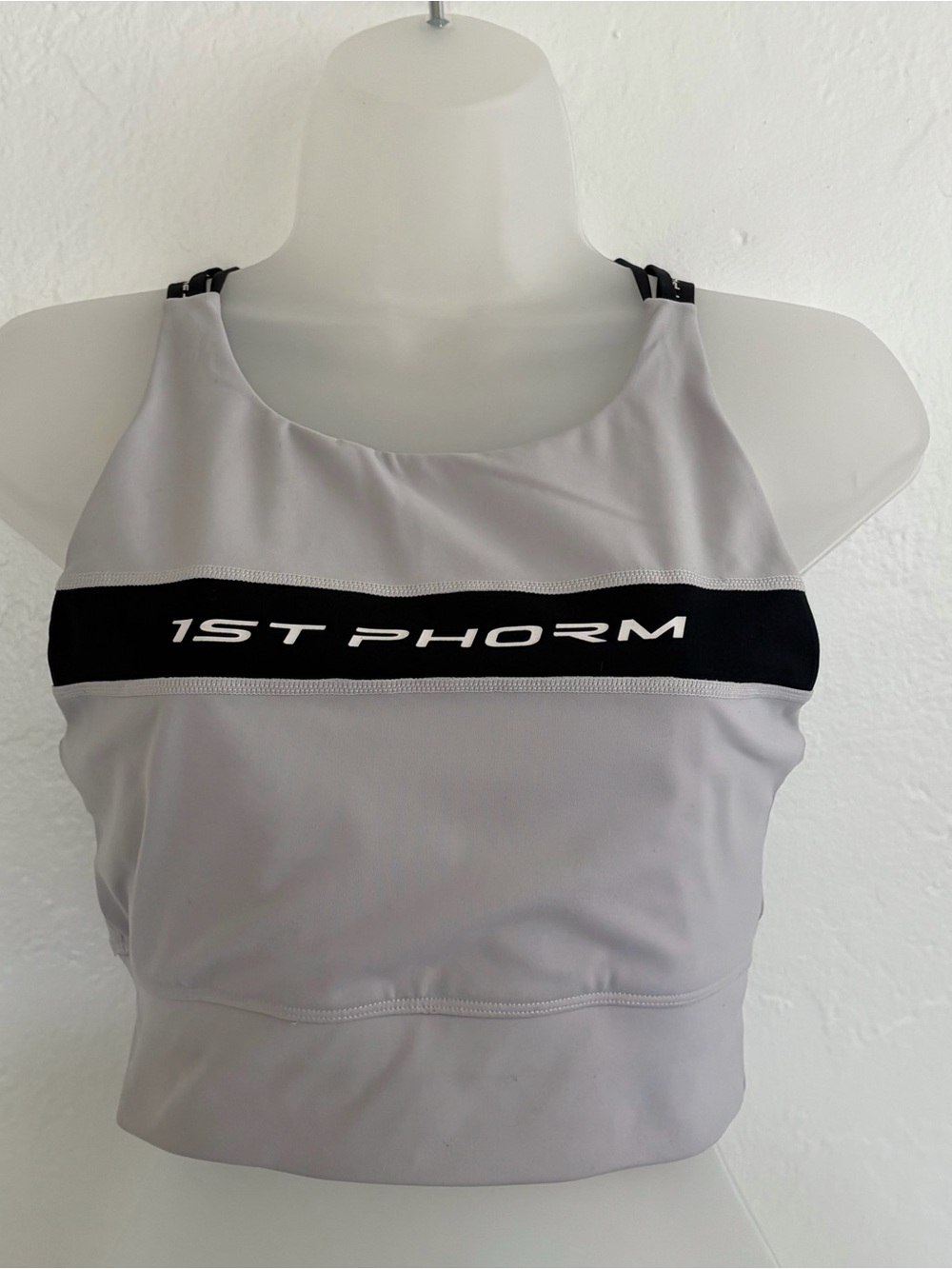 1st Phorm Light Gray Athletic Crop Tank Sports Bra Size Medium